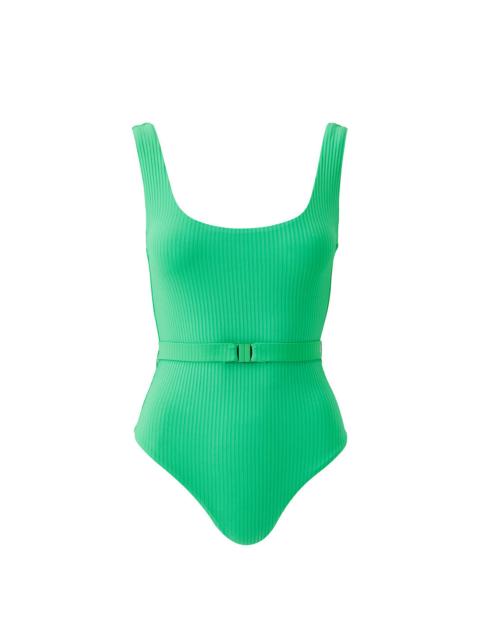 MELISSA ODABASH RIO GREEN RIBBED SWIMSUIT