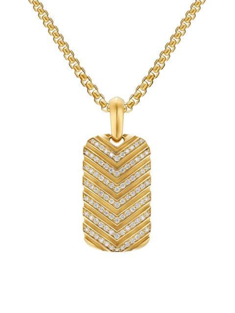 DAVID YURMAN Men's Chevron Tag in 18K Yellow Gold - Diamond