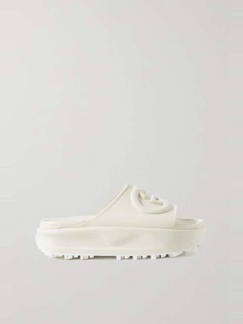 GUCCI Miami rubber platform slides