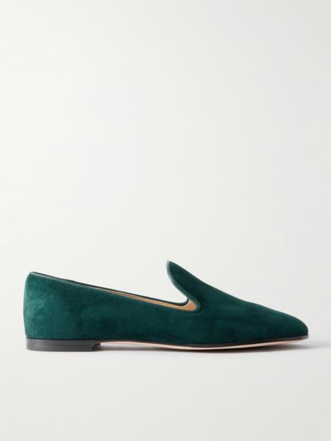 Gianvito Rossi Leather-trimmed Suede Loafers