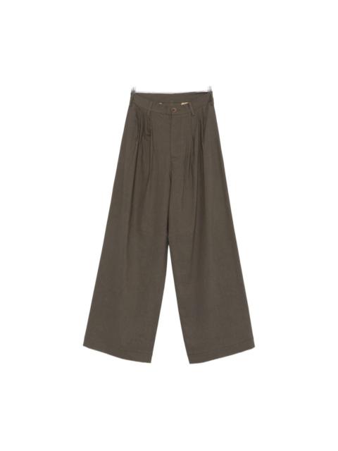 UMA WANG Paella linen blend trousers