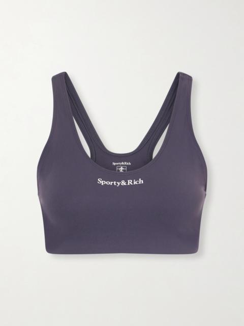 Sporty & Rich Logo-print Stretch-jersey Sports Bra