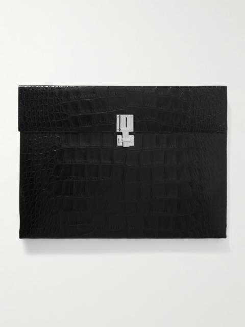 TOM FORD Croc-Effect Patent-Leather Document Holder