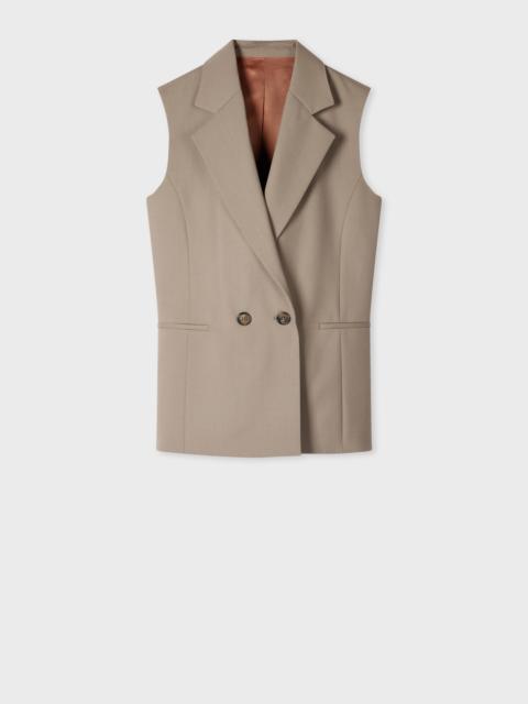 Paul Smith Women's Taupe Wool Hopsack Waistcoat
