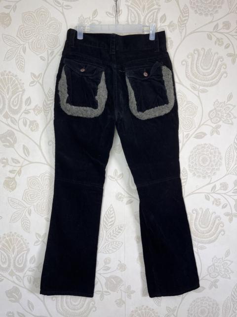 Other Designers Japanese Brand - Lens Concave Flare Denim Jeans Black Fur Pockets