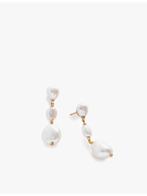 MONICA VINADER Nura triple pearl 18ct gold-plated vermeil sterling-silver drop earrings