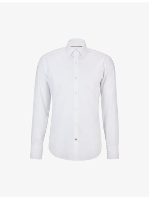 BOSS Regular-fit long-sleeved cotton-poplin shirt