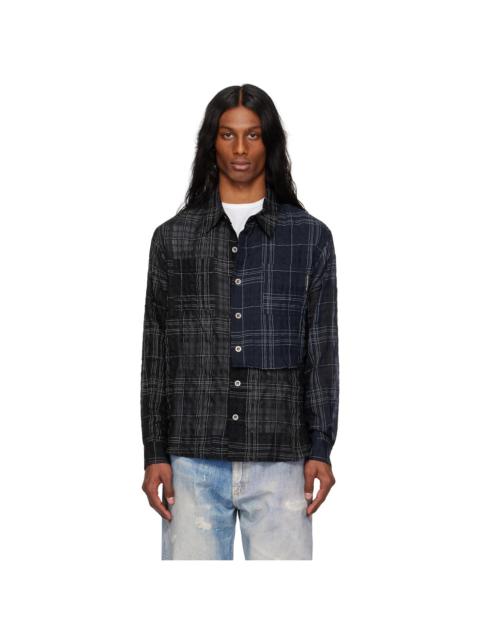Andersson Bell Black Check Layered Shirt