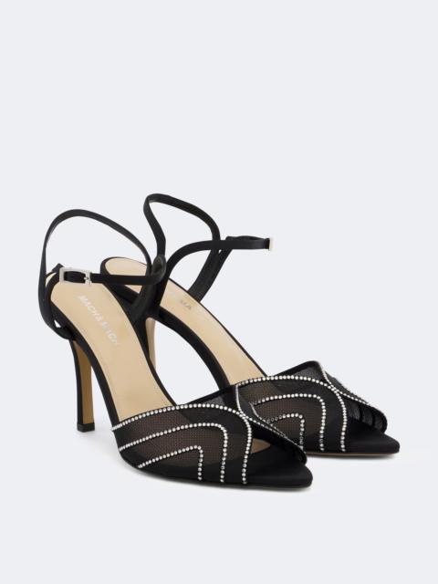 MACH & MACH Rainbow embellished mesh sandals