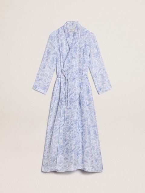 Golden Goose Resort Collection linen blend kaftan dress with Mediterranean blue print