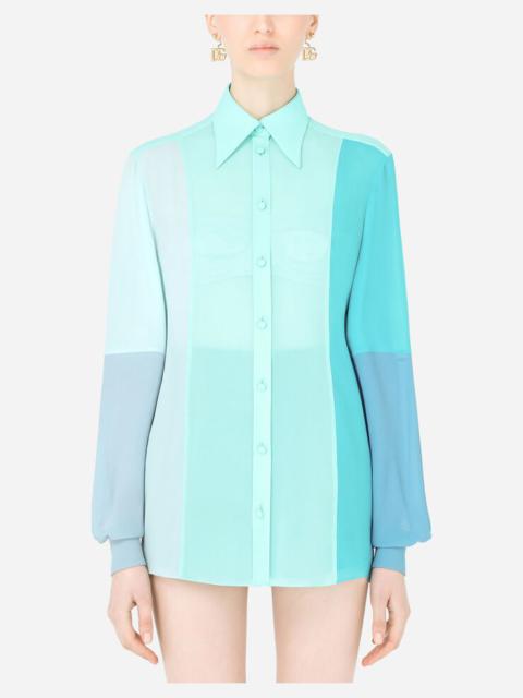 Multi-colored georgette patchwork shirt