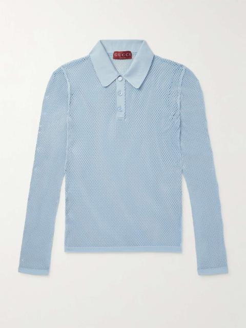 GUCCI Stretch-Mesh Polo Shirt