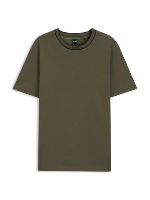 BOSS COTTON T-SHIRT WITH LOGO CREW NECK