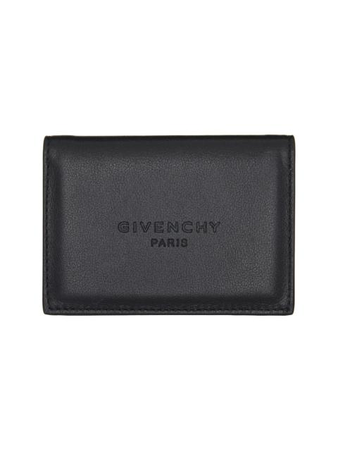 Givenchy Black Antigona Stamped Flap Card Holder