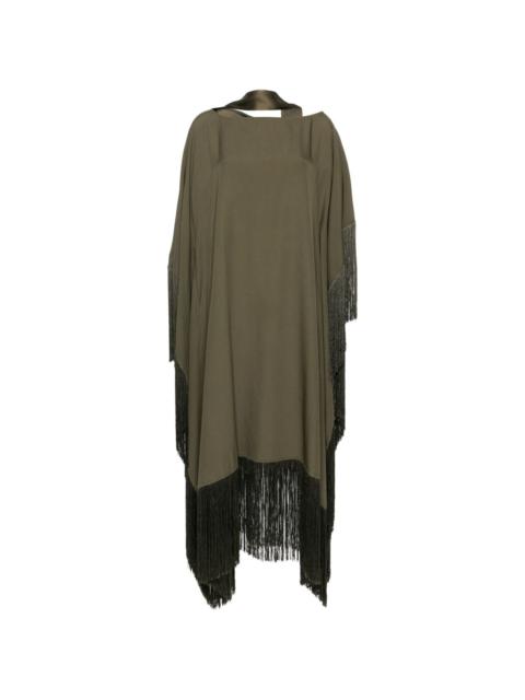 Taller Marmo fringe-detail crepe kaftan dress