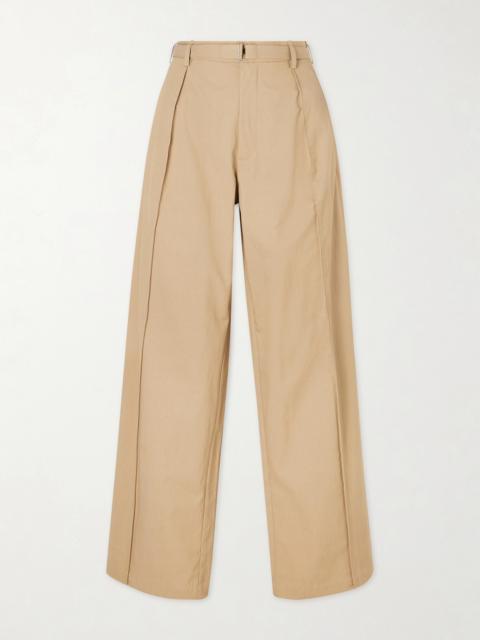 CO Belted Cotton And Linen-blend Wide-leg Pants