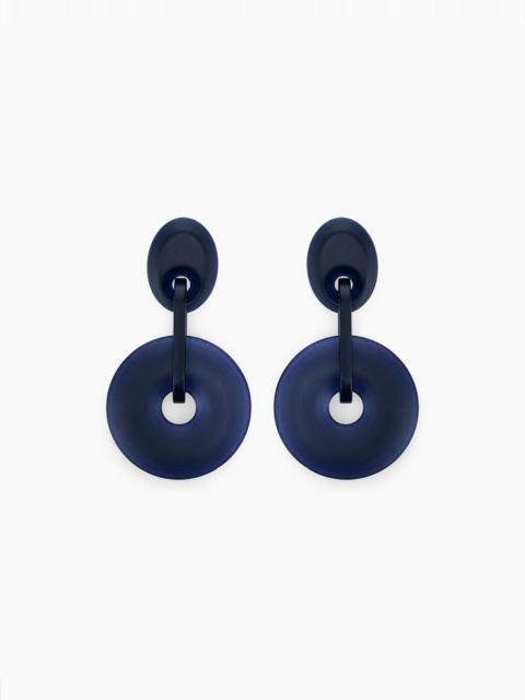 GIORGIO ARMANI EARRINGS IN ACRYLIC PLASTIC AND BRASS