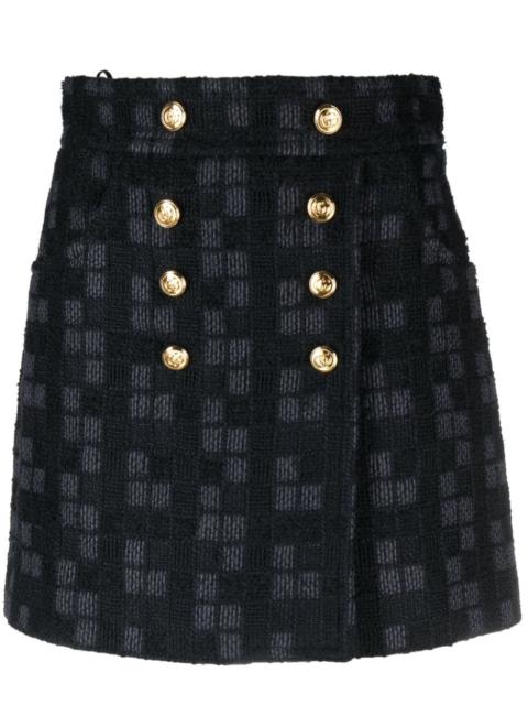 GUCCI double-breasted tweed miniskirt