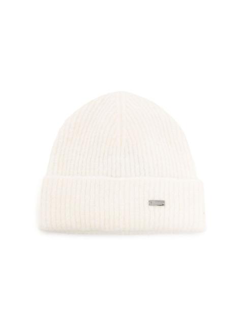 Herno logo-plaque beanie hat