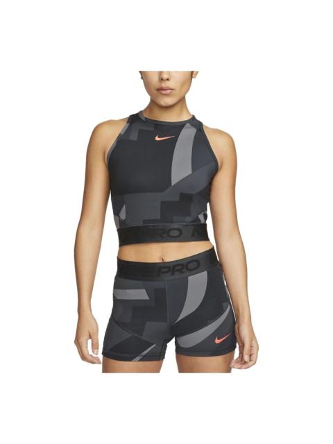 Nike (WMNS) Nike Pro Dri-FIT Cropped Training Tank Top 'Black Dark Smoke Grey' FD0954-010