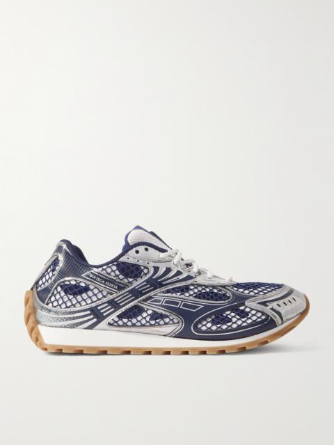 Bottega Veneta Orbit Metallic Rubber and Mesh Sneakers