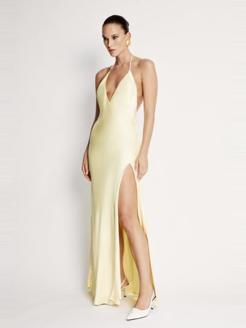 BARDOT Yve Halter Dress In Canary Yellow