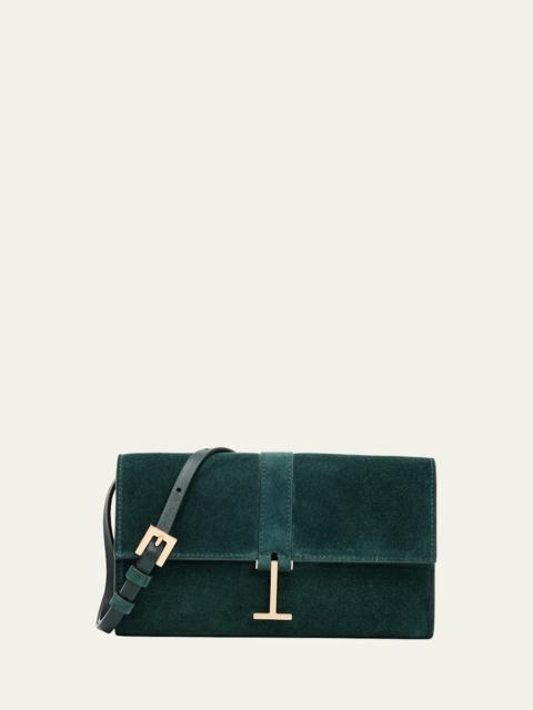 TOM FORD Suede Hanging T Crossbody Wallet