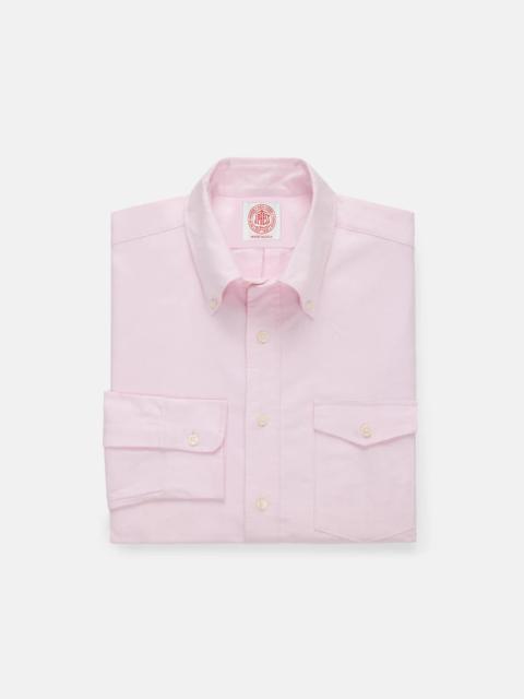 J. PRESS MADE-IN-USA FLAP POCKET PINK OXFORD CLOTH BUTTON DOWN SPORTSHIRT - CLASSIC FIT