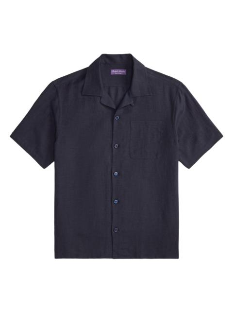 Ralph Lauren Men's Silk-Linen Camp Shirt - Classic Chairman Navy
