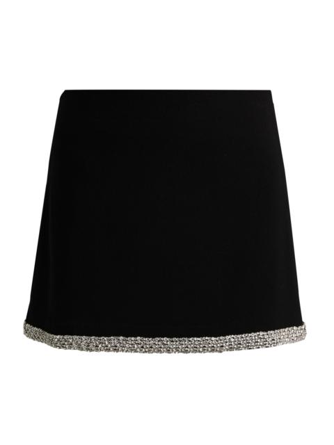 Alice + Olivia Women's Rubi Rhinestone-Embellished Hem Miniskirt - Black