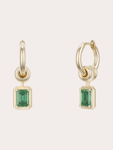 Emerald & 18k Gold Zahra Vert Hoop Earrings