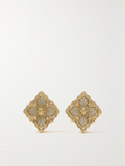 Buccellati Opera Tulle 18-karat gold enamel earrings