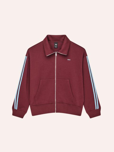 P.E NATION BEACON JACKET IN BURGUNDY