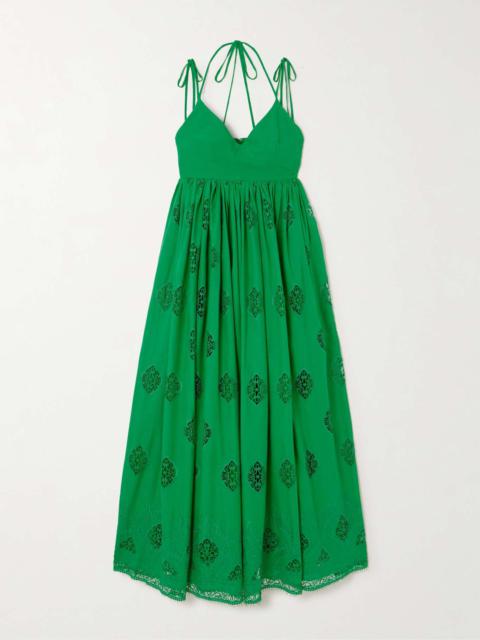 Erdem Guipure lace-trimmed cotton-blend maxi dress