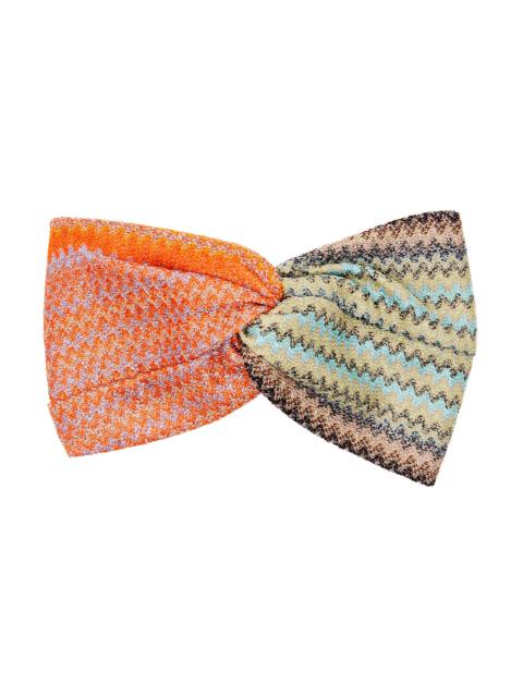 Zigzag-intarsia knitted headband
