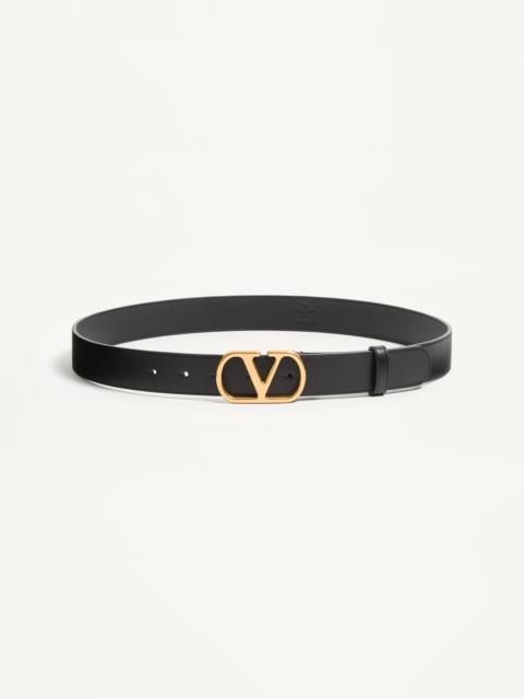 Valentino VLOGO SIGNATURE BELT IN SHINY CALFSKIN 30 MM
