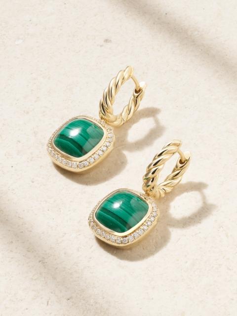 DAVID YURMAN Albion 18-karat Gold, Malachite And Diamond Earrings