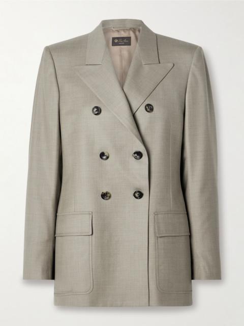 Loro Piana Ananda double-breasted wool-twill blazer Stone