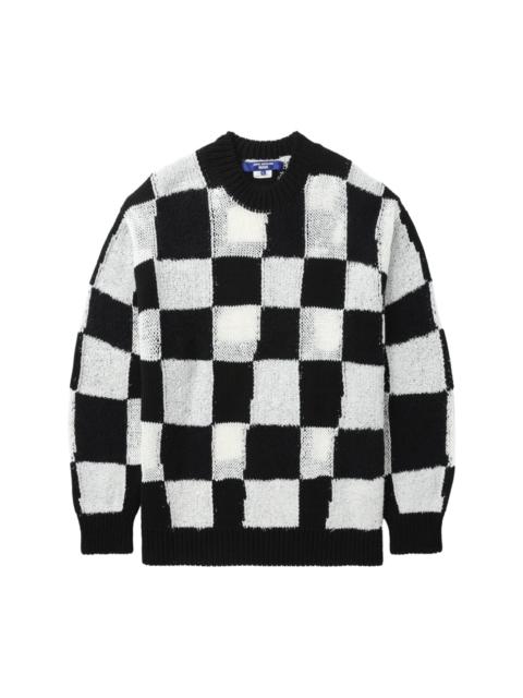 checkerboard cotton-blend jumper