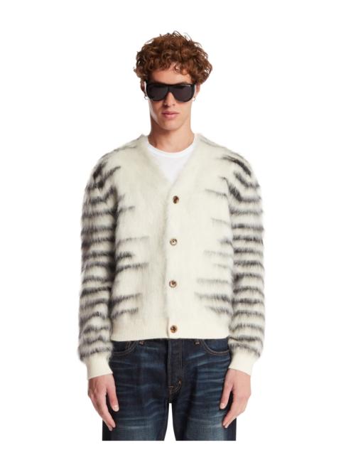 TOM FORD White Mohair and Wool Cardigan