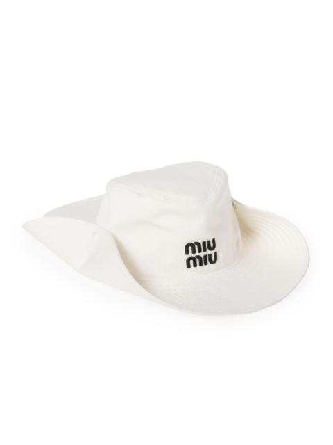 Miu Miu Women's Drill Cowboy Hat - White