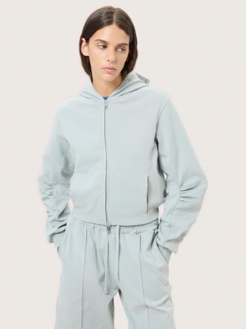 PANGAIA Womens Double Jersey Zip Up Hoodie - Silent Stone