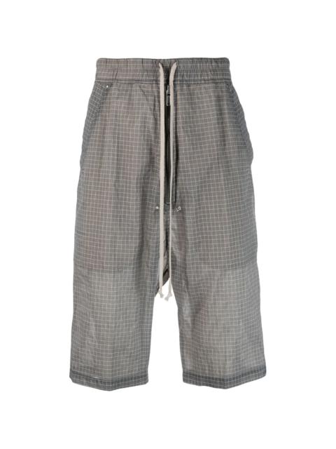 grid-pattern bermuda shorts