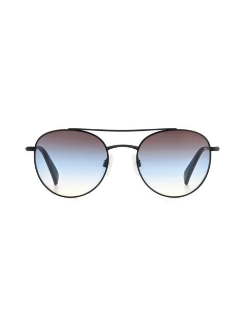 51mm Round Sunglasses in Matte Black/Brown Blue