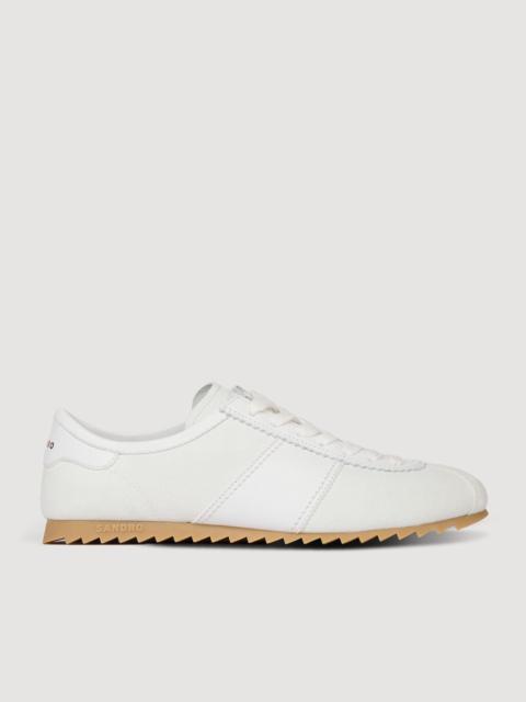 Sandro LEATHER AND SUEDE LOW-TOP SNEAKERS