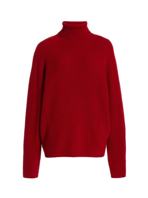 GABRIELA HEARST Wigman Knit Turtleneck Sweater in Scarlet Red Cashmere