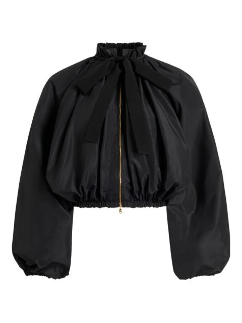PATOU bow-detailed balloon-sleeve bomber jacket