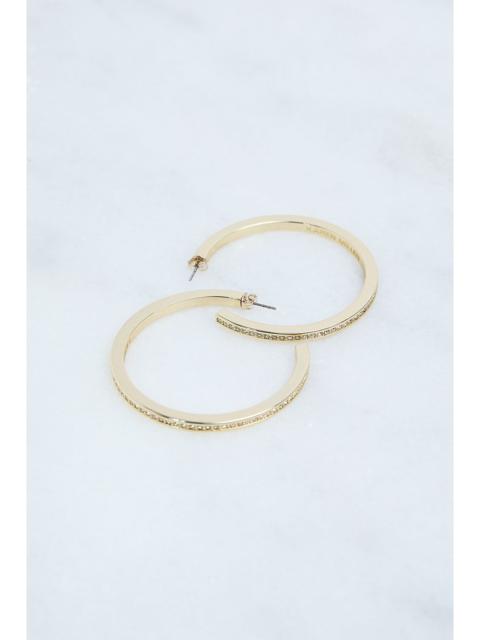 KAREN MILLEN Hand Set European Crystal Large Hoop Earrings
