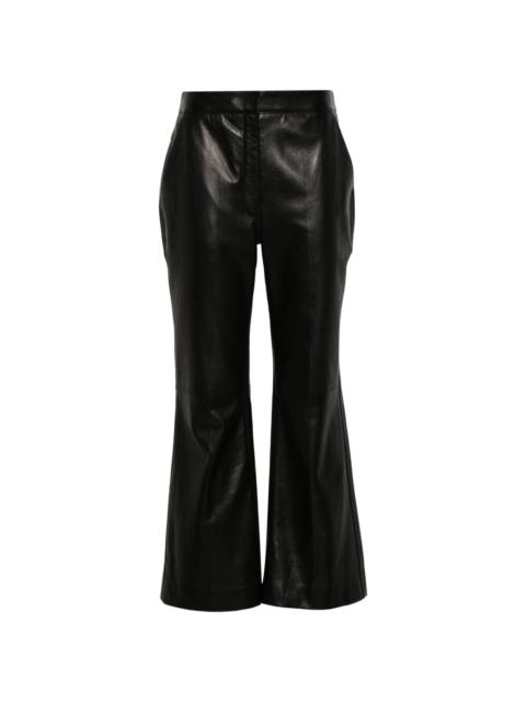 straight-leg leather trousers