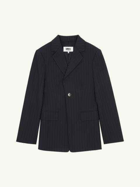 Pinstripe suit jacket